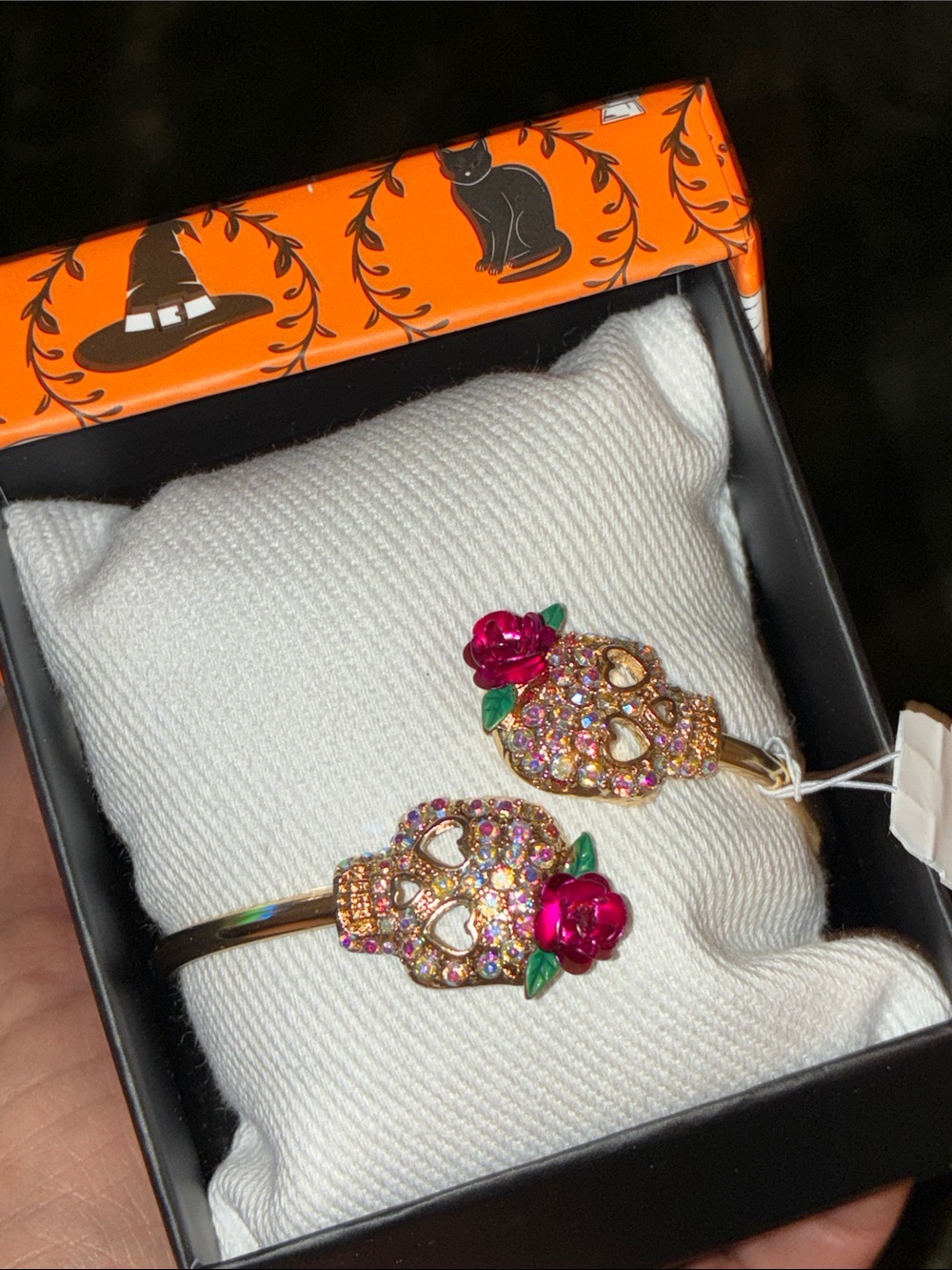 Rhinestone Skull Bangle